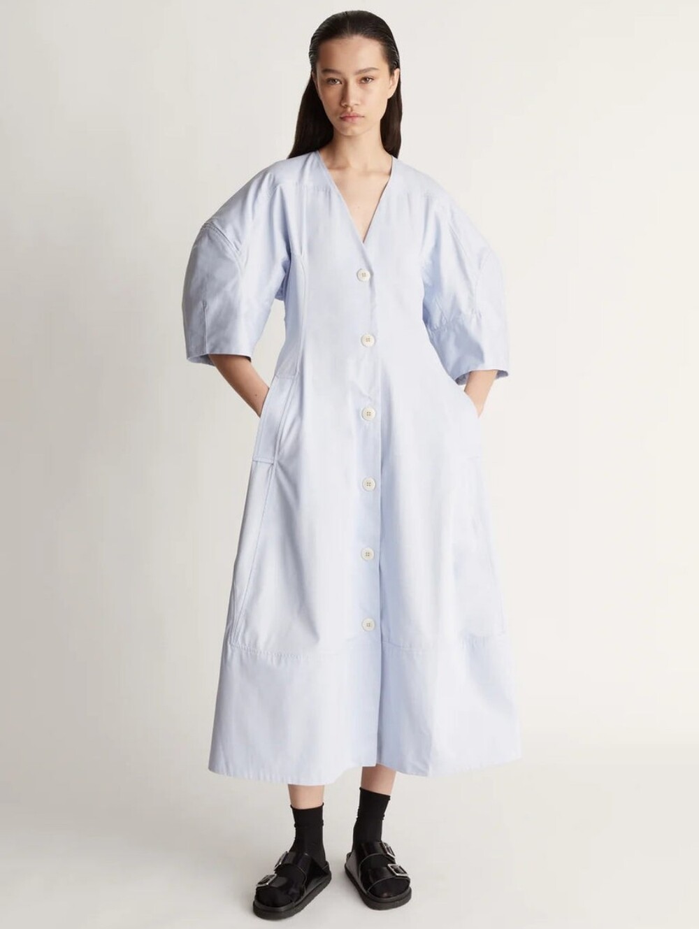 Lee Mathews Georgina Button Down Barrel Dress Size XL
